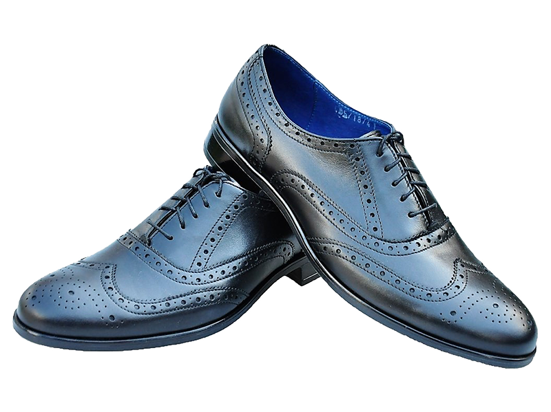 stalowo-niebieskie skórzane buty z połyskiem